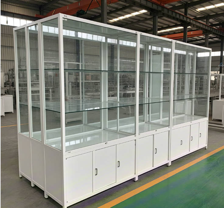 Factory-made glass display cabinets, specially for cakes